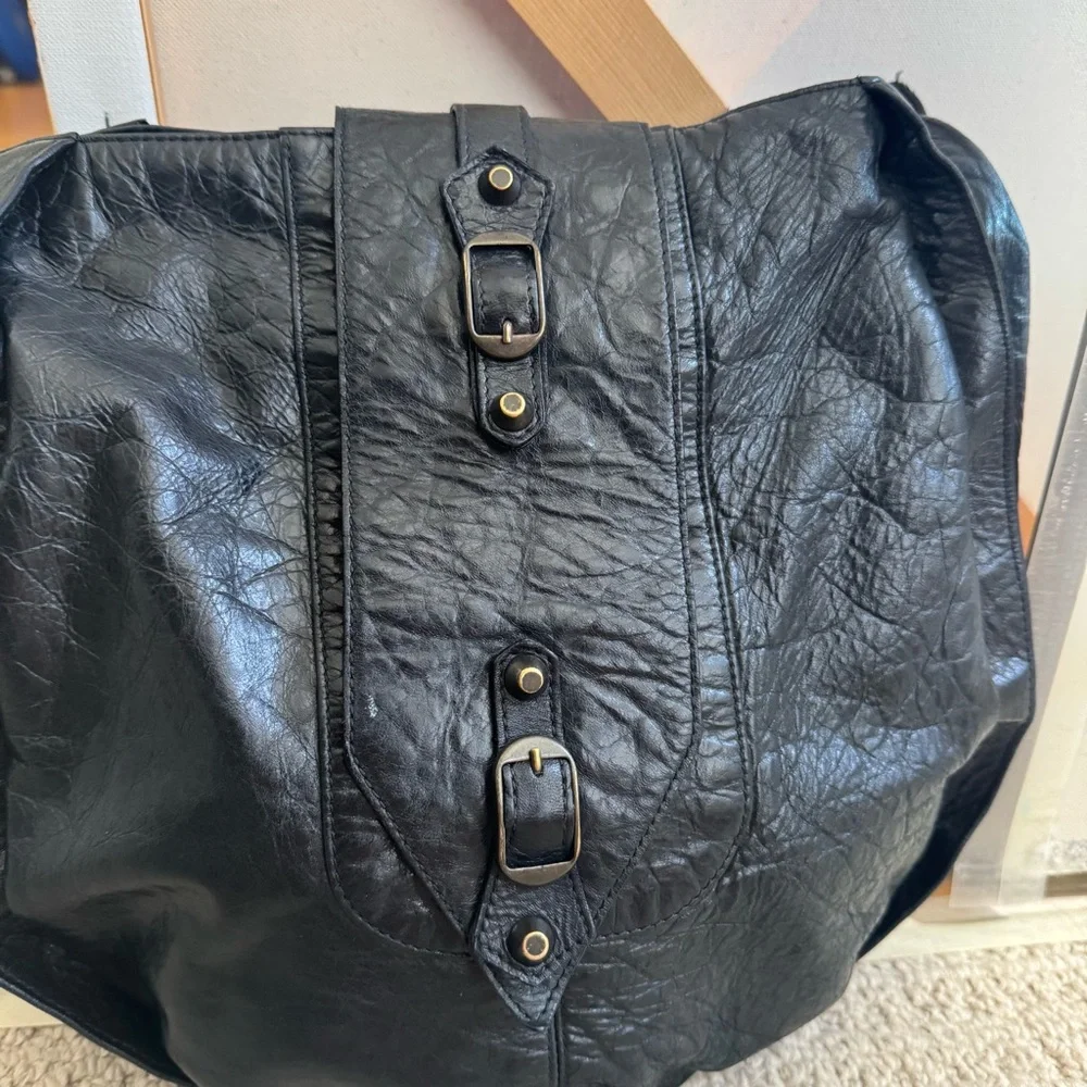Balenciaga Motocross Black Leather Hobo Bag - Picture 5 of 8